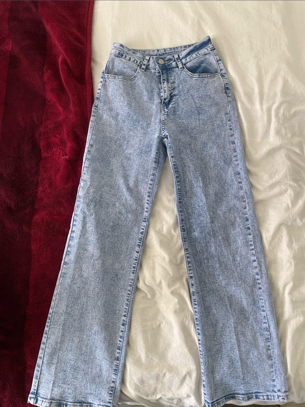 Women's High-Rise Light Blue Wide-Leg Jeans